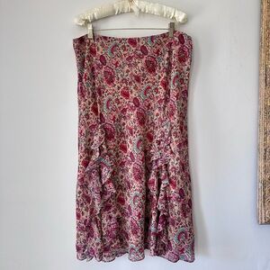 Ralph Lauren Chaps Floral Midi Skirt